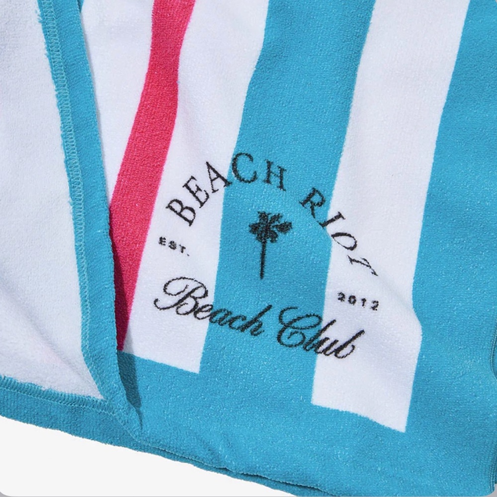 BEACH RIOT BEACH CLUB TOWEL PINK BLUE STRIPE